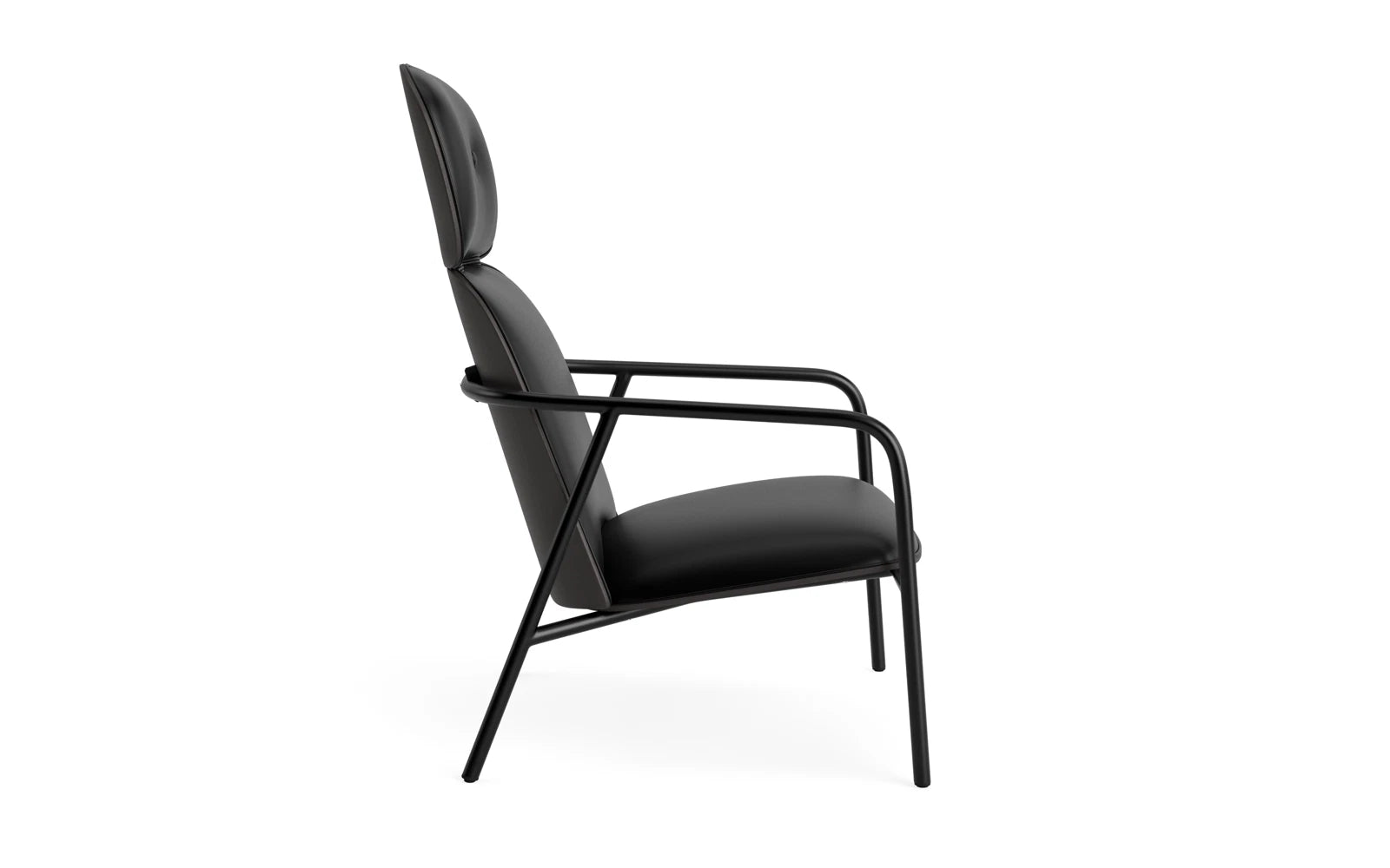 Erleben Sie den Pad Lounge-Sessel hoch in Schwarz von Normann Copenhagen – ein stilvolles Möbelstück, das Komfort und modernes Design perfekt kombiniert.