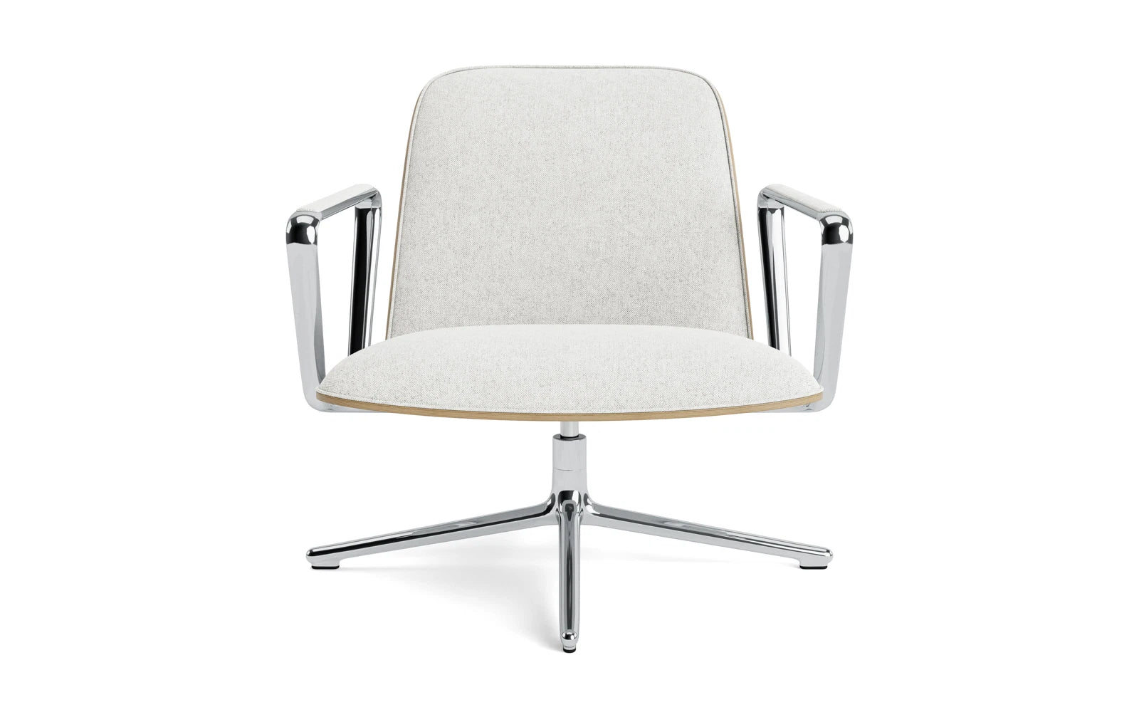 Entdecken Sie den eleganten Pad Lounge-Sessel mit Drehgestell aus Aluminium und Eiche/Hallingdal von Normann Copenhagen – stilvoller Komfort für Ihr Zuhause.