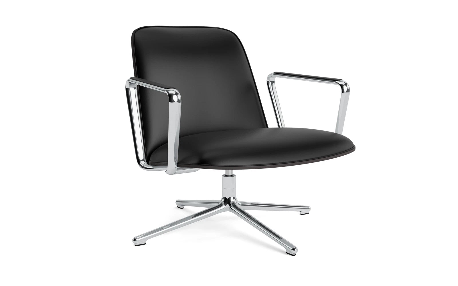 Pad Lounge-Sessel niedrig mit Drehgestell alu und schwarz/Ultra in Ultra 41599 präsentiert im Onlineshop von KAQTU Design AG. Sessel ist von Normann Copenhagen