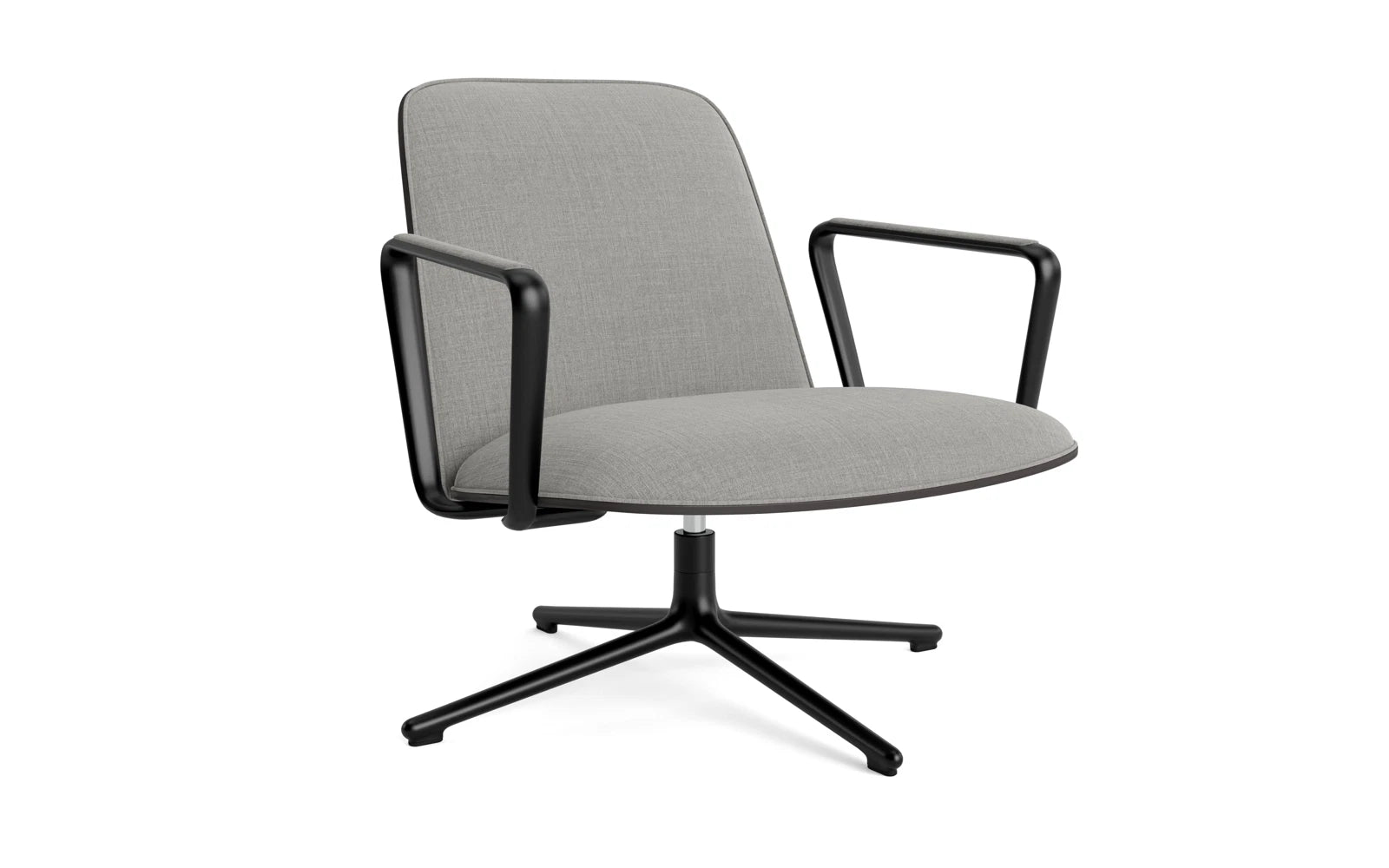 Pad Lounge-Sessel niedrig mit Drehgestell Schwarz Alu Schwarz/Remix in Remix 133 präsentiert im Onlineshop von KAQTU Design AG. Sessel ist von Normann Copenhagen