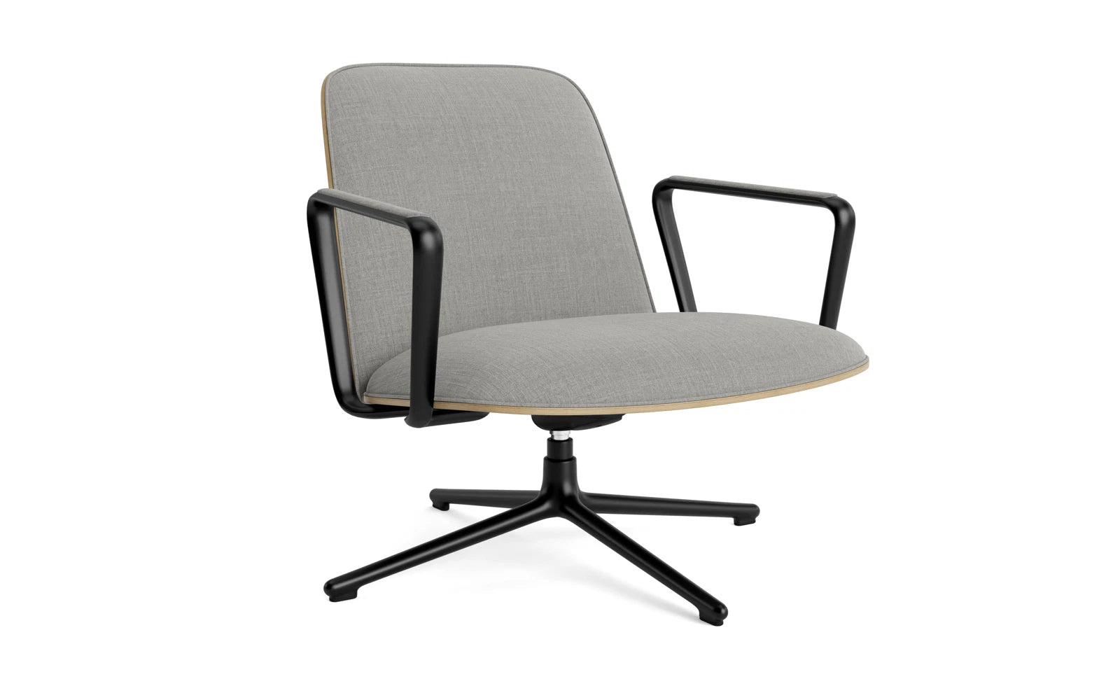 Pad Lounge-Sessel niedrig mit Drehgestell und Kippfunktion Schwarz Alu Eiche/Remix in Remix 133 präsentiert im Onlineshop von KAQTU Design AG. Sessel ist von Normann Copenhagen