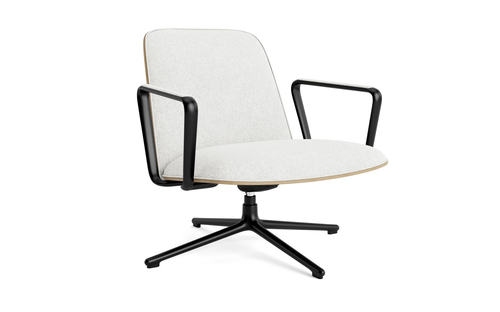 Pad Lounge-Sessel niedrig mit Drehgestell und Kippfunktion Schwarz Alu Eiche/Hallingdal in Hallingdal 110 präsentiert im Onlineshop von KAQTU Design AG. Sessel ist von Normann Copenhagen