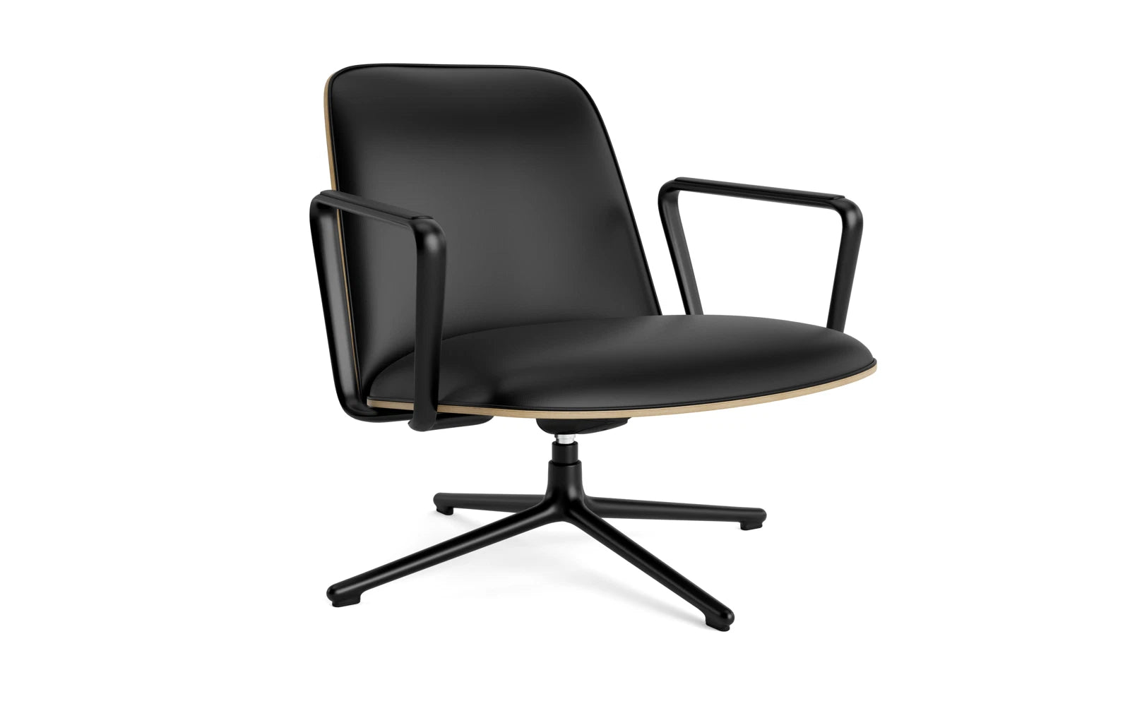 Pad Lounge-Sessel niedrig mit Drehgestell und Kippfunktion Schwarz Alu Eiche/Ultra in Ultra 41599 präsentiert im Onlineshop von KAQTU Design AG. Sessel ist von Normann Copenhagen