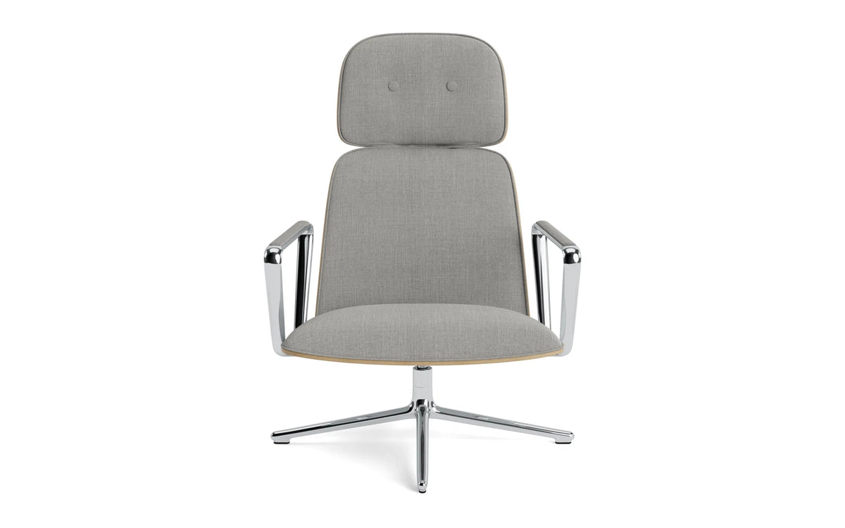 Pad Lounge-Sessel hoch mit Drehgestell Alu Eiche/Remix in Remix 133 präsentiert im Onlineshop von KAQTU Design AG. Drehsessel ist von Normann Copenhagen