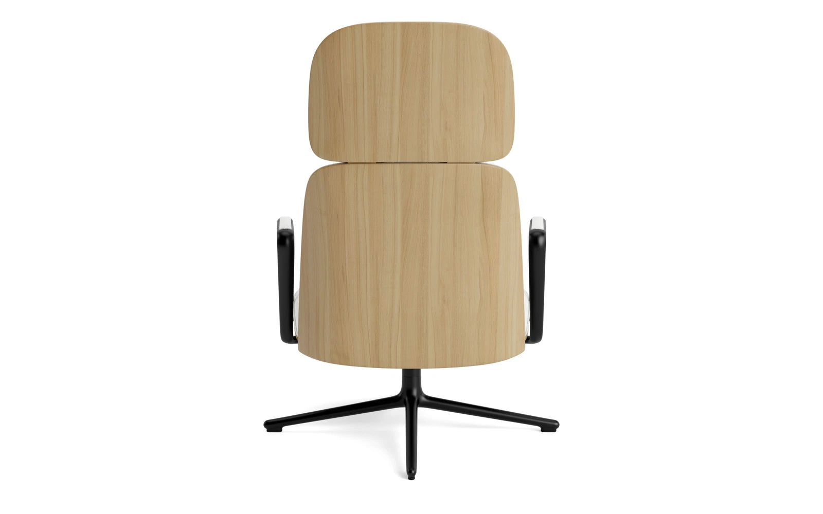 Genießen Sie den stilvollen Pad Lounge-Sessel hoch mit Drehgestell aus Schwarz Aluminium und Eiche/Hallingdal von Normann Copenhagen – ideal für moderne Wohnräume.