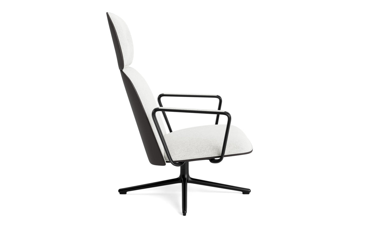 Pad Lounge-Sessel hoch mit Drehgestell Schwarz Alu Schwarz/Hallingdal in Hallingdal 110 präsentiert im Onlineshop von KAQTU Design AG. Drehsessel ist von Normann Copenhagen