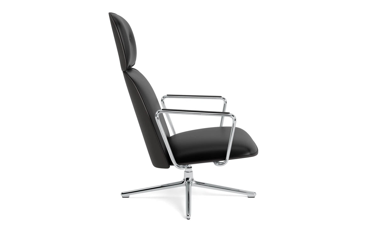 Pad Lounge-Sessel hoch mit Drehgestell und Kippfunktion alu und Schwarz/Ultra in Ultra 41599 präsentiert im Onlineshop von KAQTU Design AG. Drehsessel ist von Normann Copenhagen