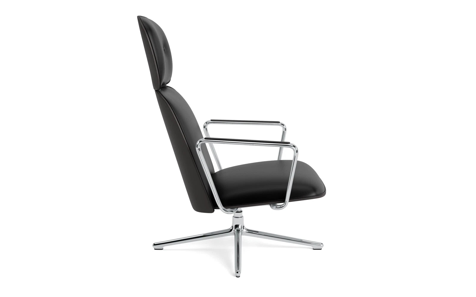 Erleben Sie den komfortablen Pad Lounge-Sessel hoch von Normann Copenhagen. Mit Drehgestell und Kippfunktion vereint er Stil und Funktionalität für anspruchsvolle Räume.