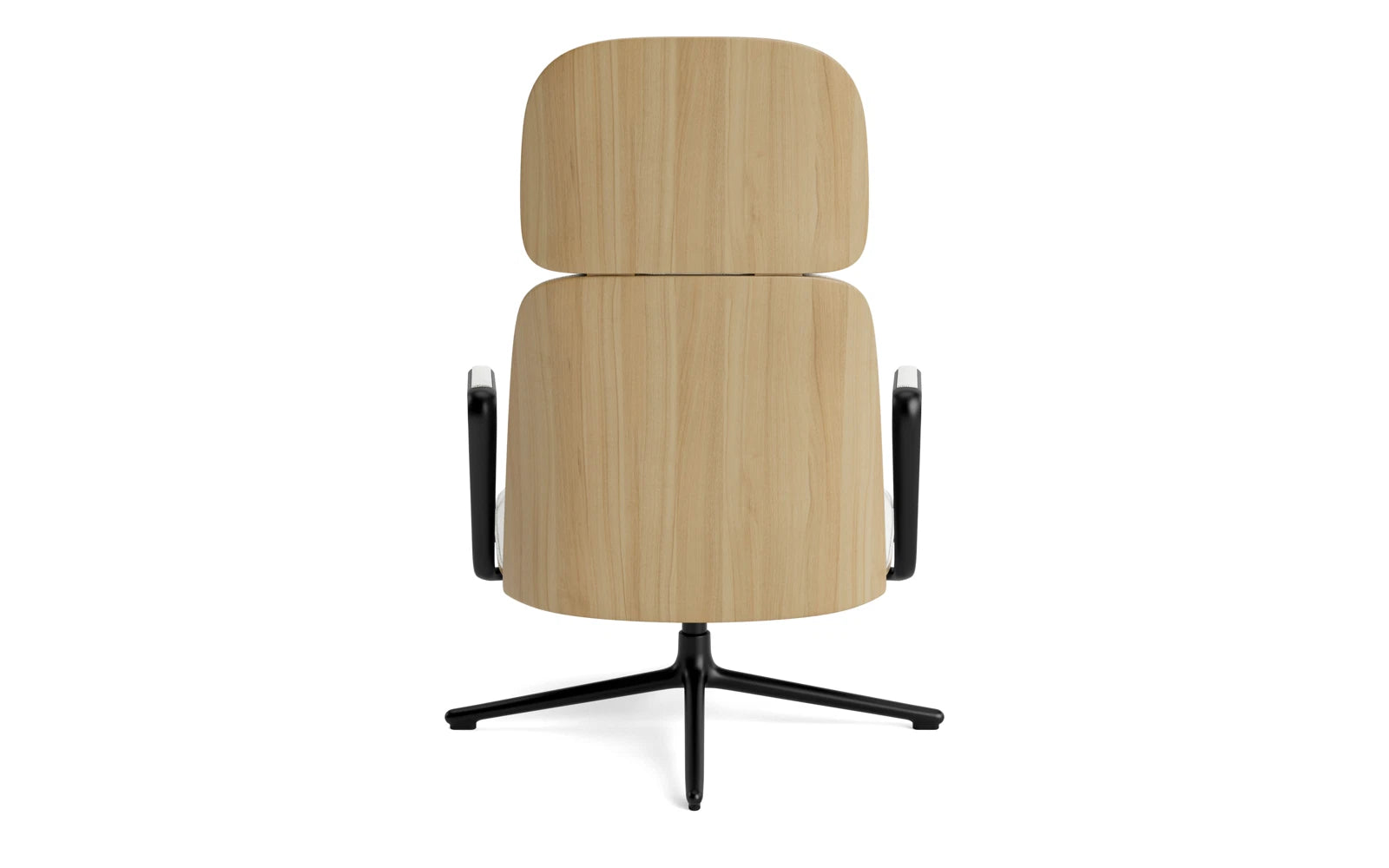 Entdecken Sie den eleganten Pad Lounge-Sessel hoch mit Drehgestell und Kippfunktion in Schwarz Alu Eiche/Hallingdal von Normann Copenhagen – stilvoller Komfort für Ihr Zuhause.