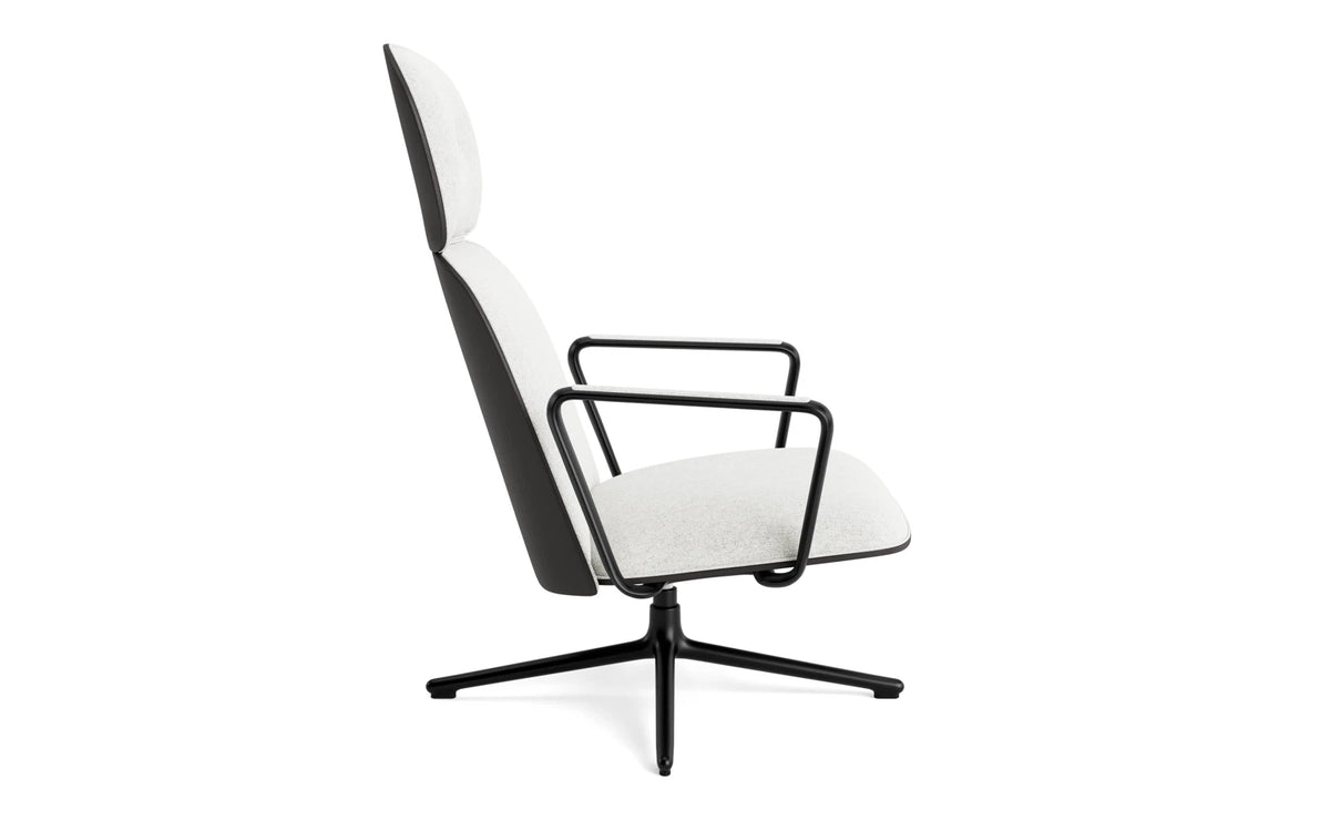 Pad Lounge-Sessel hoch mit Drehgestell und Kippfunktion Schwarz Alu Schwarz/Hallingdal in Hallingdal 110 präsentiert im Onlineshop von KAQTU Design AG. Drehsessel ist von Normann Copenhagen