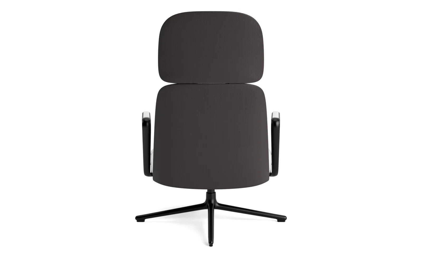 Entdecken Sie den Pad Lounge-Sessel hoch mit Drehgestell und Kippfunktion in Schwarz Alu Schwarz/Hallingdal von Normann Copenhagen – ein Meisterwerk aus Design und Komfort.