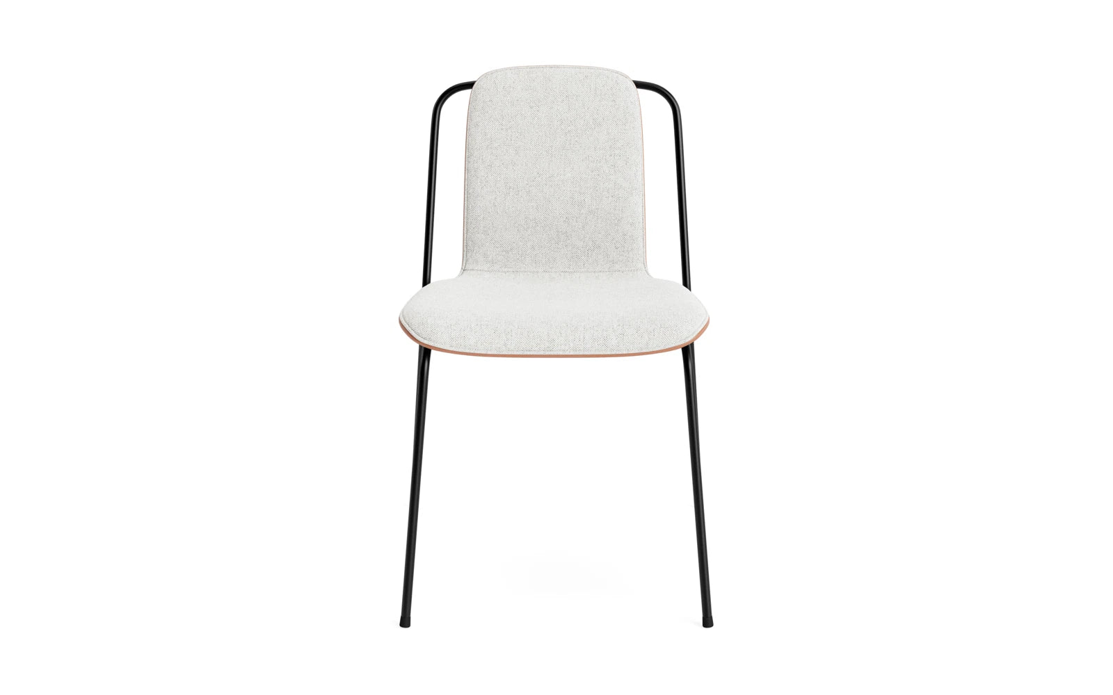 Entdecken Sie den eleganten Studio Stuhl mit Frontpolster von Normann Copenhagen. Schwarzer Stahl und braunes Hallingdal vereinen Stil und Funktionalität.