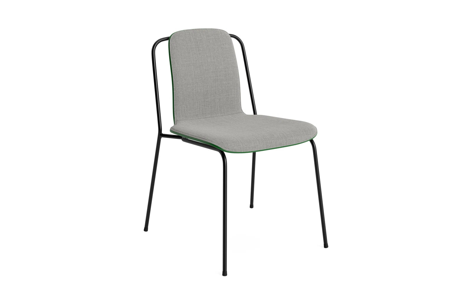 Studio Stuhl Frontpolster, schwarzes Stahl & Grün Remix in Remix 133 präsentiert im Onlineshop von KAQTU Design AG. Stuhl ist von Normann Copenhagen