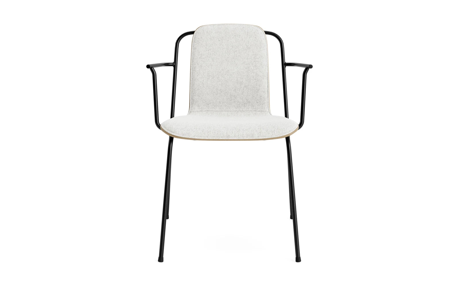 Entdecken Sie den eleganten Studio Armlehnstuhl von Normann Copenhagen. Mit schwarzem Stahlrahmen und Eiche, kombiniert mit hochwertigem Hallingdal-Polster für maximalen Komfort.