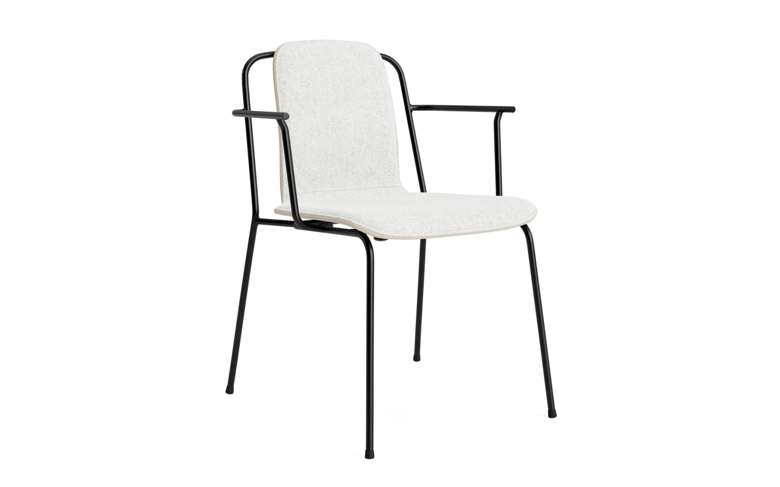 Studio Armlehnstuhl Frontpolster schwarzes Stahl & hellgrau Hallingdal in Hallingdal 110 präsentiert im Onlineshop von KAQTU Design AG. Stuhl mit Armlehne ist von Normann Copenhagen