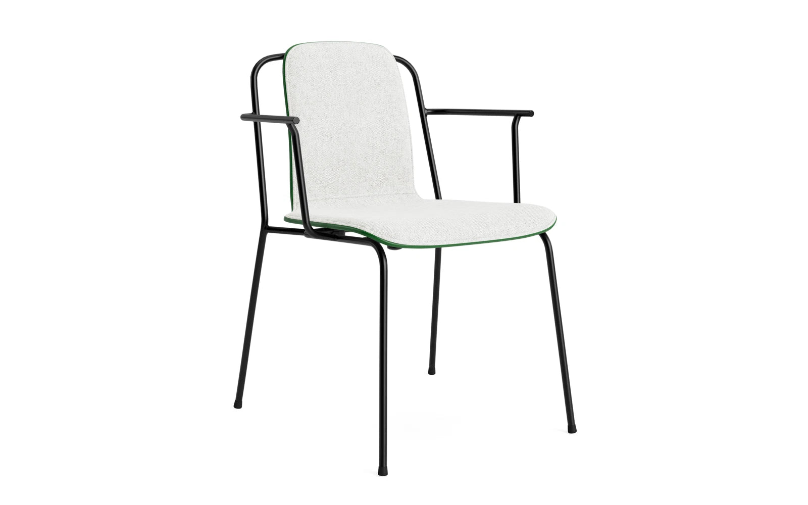 Studio Armlehnstuhl Frontpolster schwarzes Stahl & Grün Hallingdal in Hallingdal 110 präsentiert im Onlineshop von KAQTU Design AG. Stuhl mit Armlehne ist von Normann Copenhagen