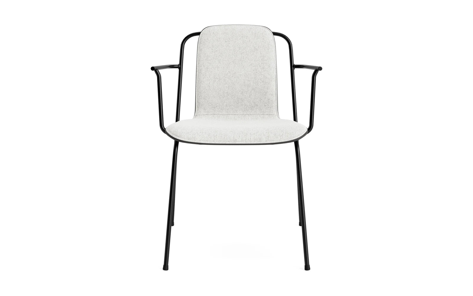 Entdecken Sie den eleganten Studio Armlehnstuhl von Normann Copenhagen. Mit schwarzem Stahl und Hallingdal-Polsterung vereint er Stil und Komfort.