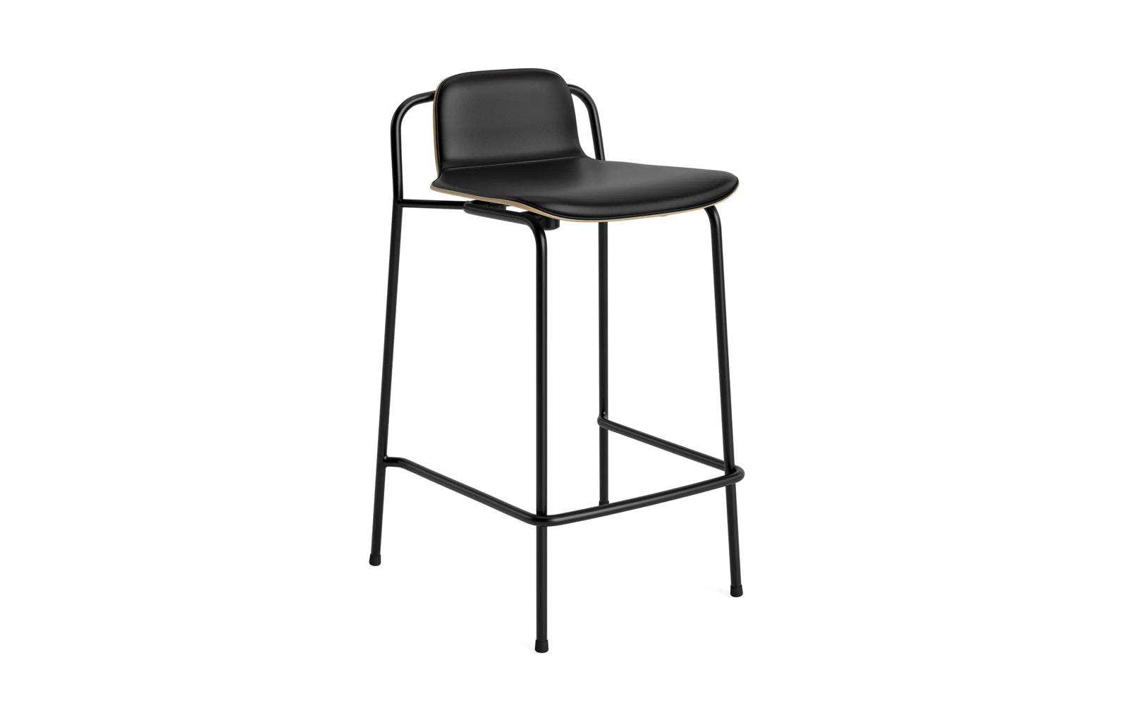 Studio Barstuhl 65 cm frontpolster schwarzes Stahl/ Eiche/ Ultra in Ultra 41599 präsentiert im Onlineshop von KAQTU Design AG. Barstuhl ist von Normann Copenhagen