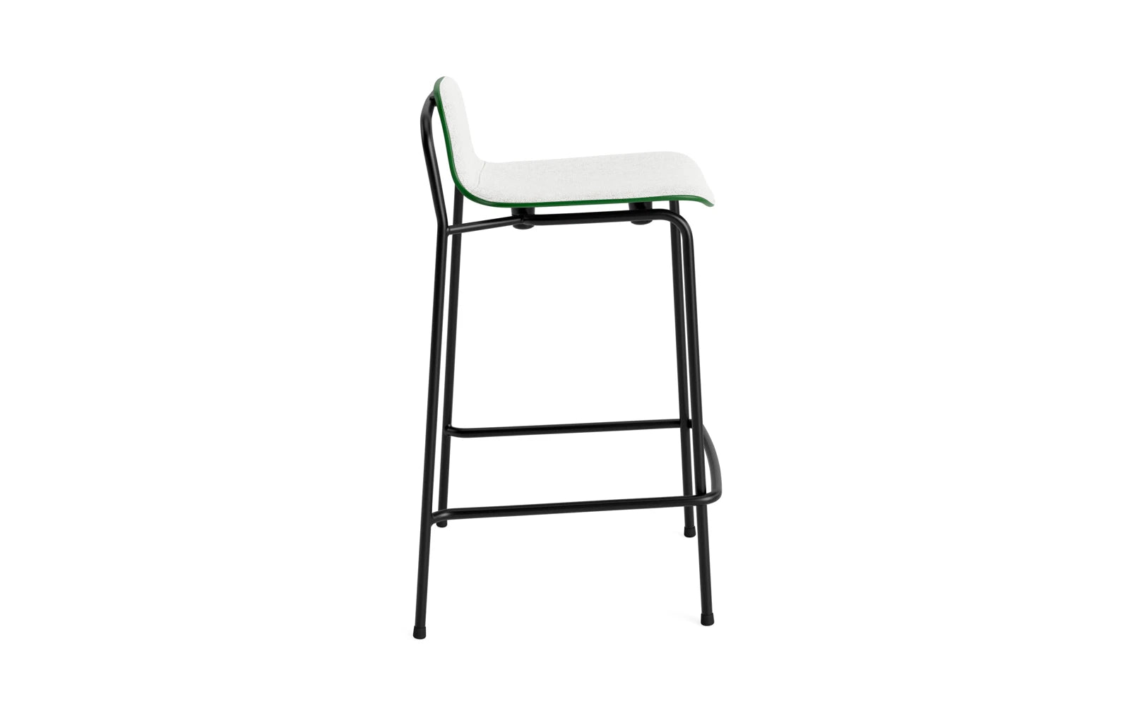 Erleben Sie den stilvollen Studio Barstuhl 65 cm von Normann Copenhagen. Mit seinem eleganten Design aus schwarzem Stahl und grünem Hallingdal-Polster ist er die perfekte Ergänzung für jedes moderne Zuhause.