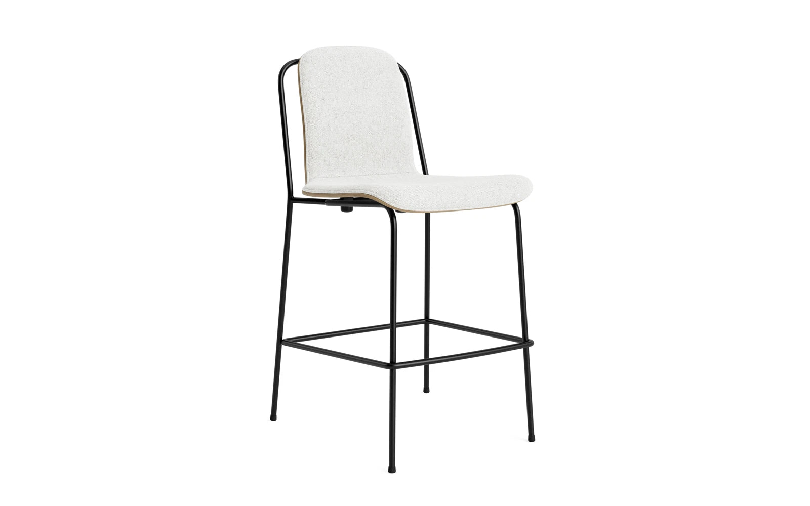 Erleben Sie den stilvollen Studio Barstuhl 65 cm von Normann Copenhagen. Mit robustem Stahlrahmen, edlem Eichenholz und komfortablem Hallingdal-Polster vereint er modernes Design und Funktionalität.