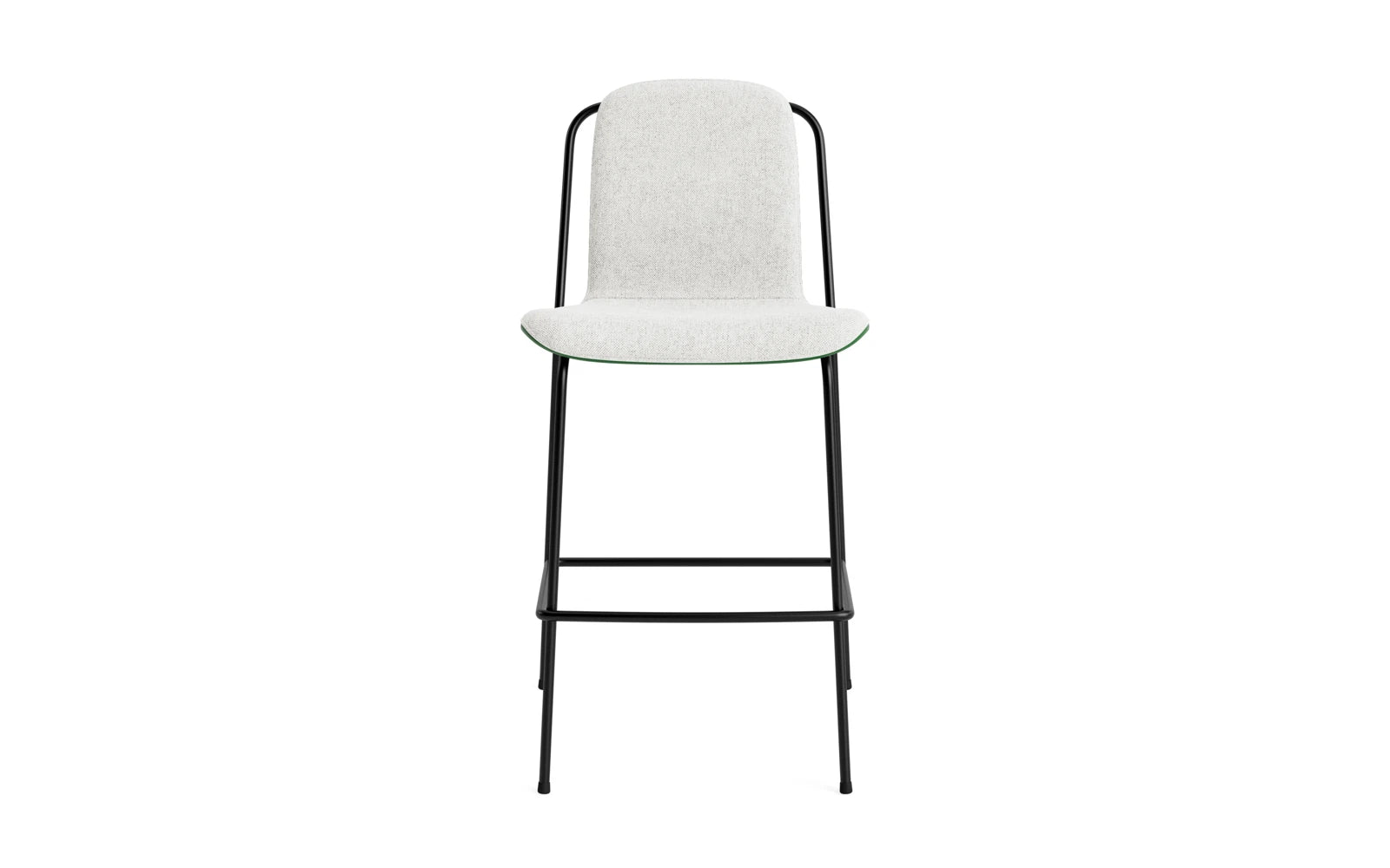 Entdecken Sie den eleganten Studio Barstuhl 65 cm von Normann Copenhagen. Mit schwarzem Stahl und grünem Hallingdal-Polster vereint er Stil und Funktionalität.