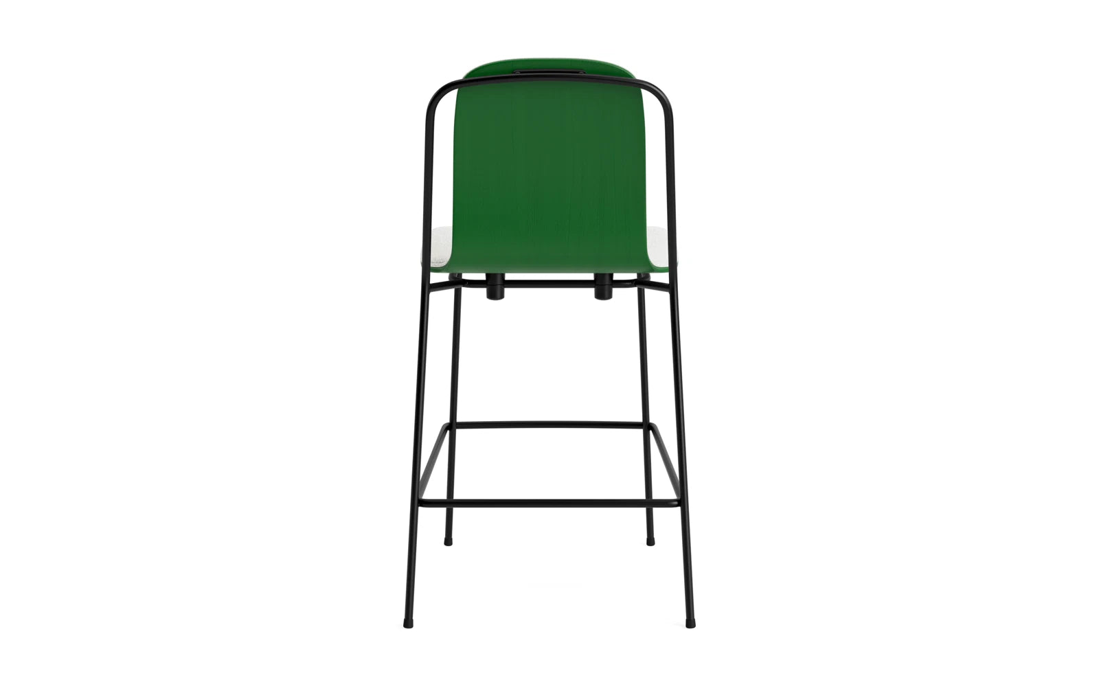Entdecken Sie den eleganten Studio Barstuhl 65 cm von Normann Copenhagen. Mit schwarzem Stahl und grünem Hallingdal-Polster vereint er Stil und Funktionalität.