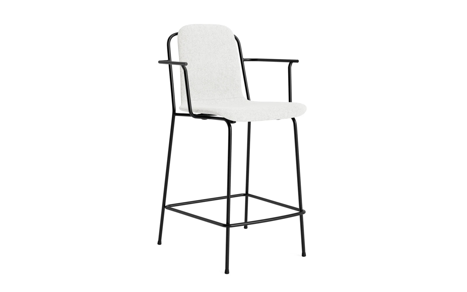 Studio Barstuhl mit Armlehne 65 cm gepolstert schwarzes Stahl/ Hallingdal in Hallingdal 110 präsentiert im Onlineshop von KAQTU Design AG. Barstuhl ist von Normann Copenhagen