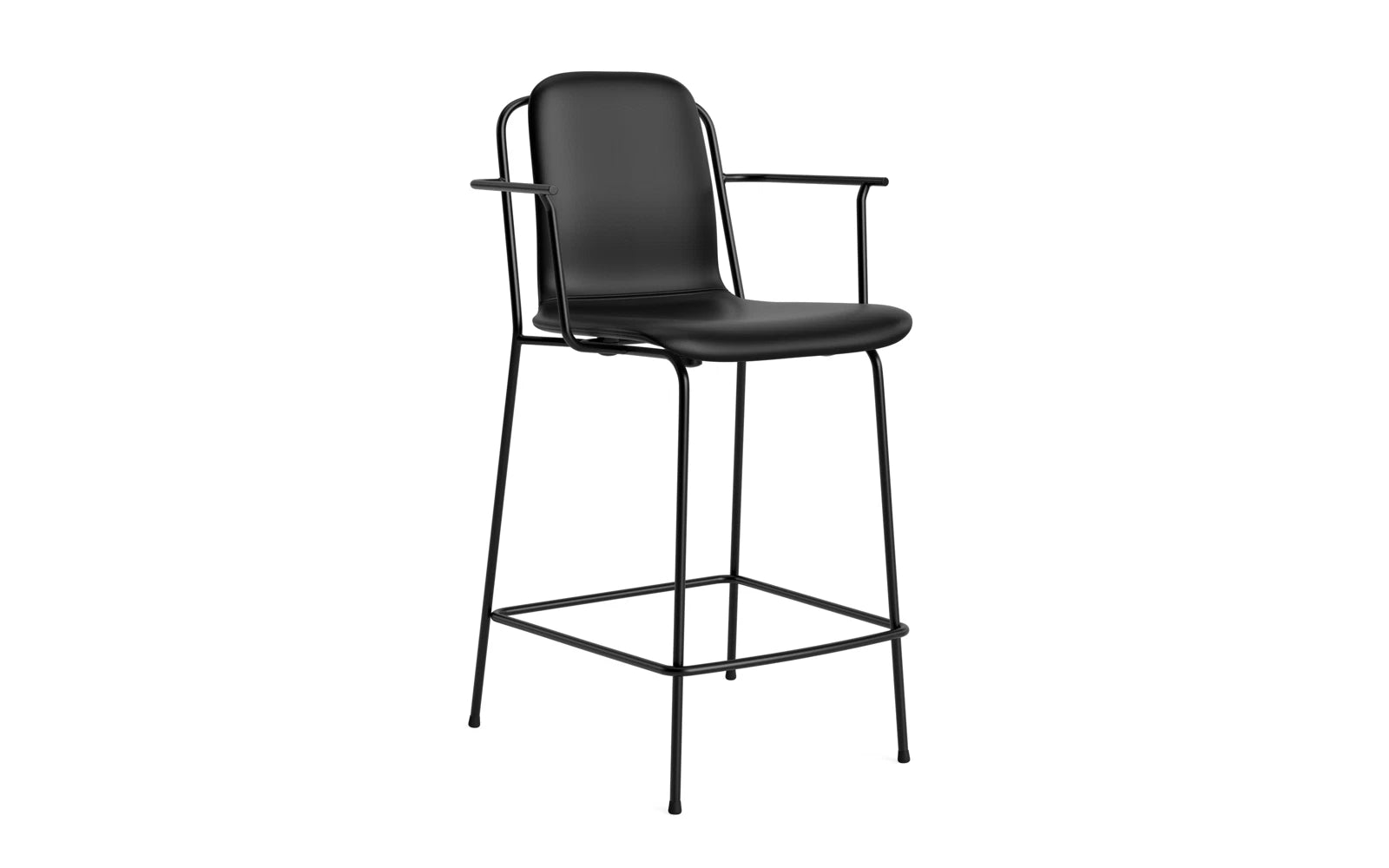 Studio Barstuhl mit Armlehne 65 cm gepolstert schwarzes Stahl/ Ultra in Ultra 41599 präsentiert im Onlineshop von KAQTU Design AG. Barstuhl ist von Normann Copenhagen