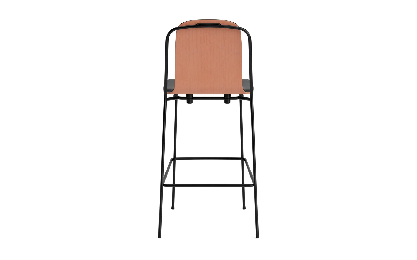 Entdecken Sie den eleganten Studio Barstuhl 75 cm von Normann Copenhagen. Mit schwarzem Stahl und braunem Ultra-Polster vereint er modernes Design und Funktionalität.