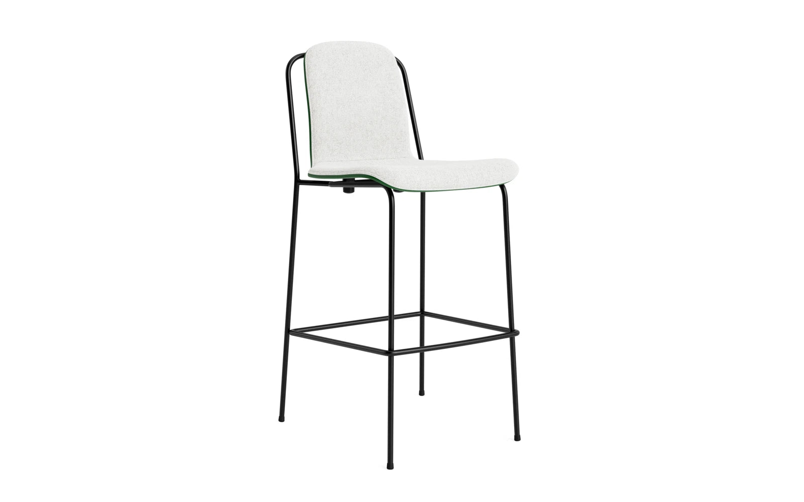 Erleben Sie den stilvollen Studio Barstuhl von Normann Copenhagen. Mit 75 cm Höhe, schwarzem Stahlgestell und grünem Hallingdal Bezug ist er der Inbegriff von modernem Komfort und Eleganz.