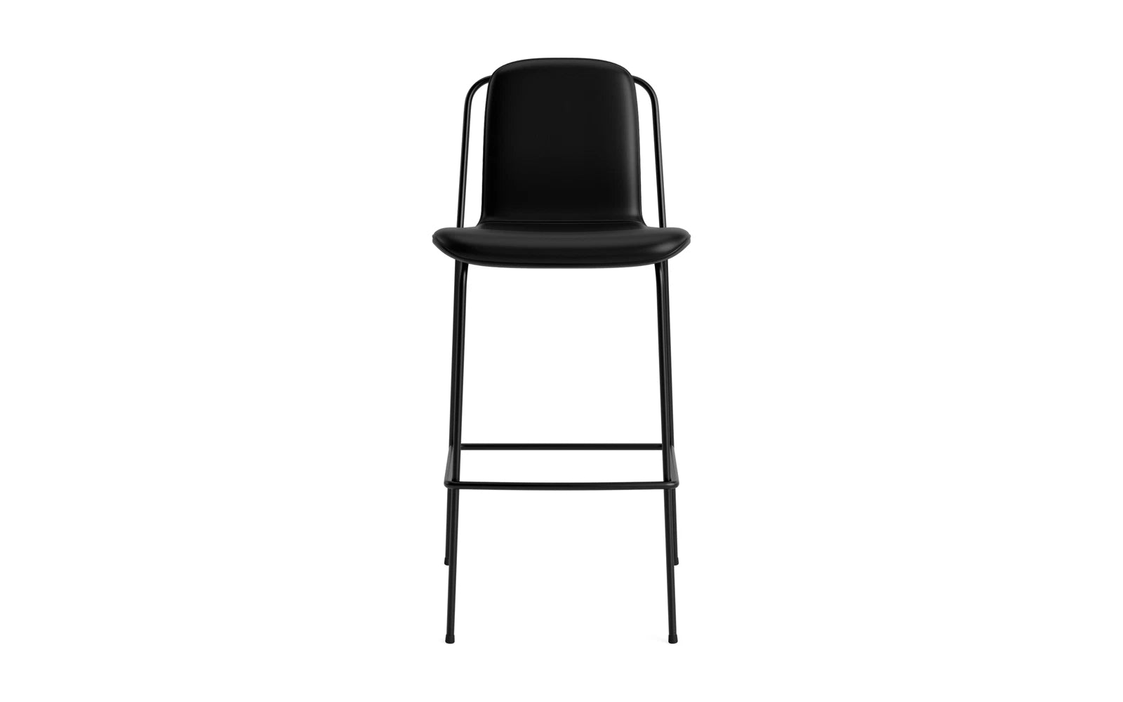 Entdecken Sie den eleganten Studio Barstuhl 75 cm von Normann Copenhagen. Mit schwarzem Stahlgestell und komfortablem Frontpolster vereint er modernes Design und Funktionalität.