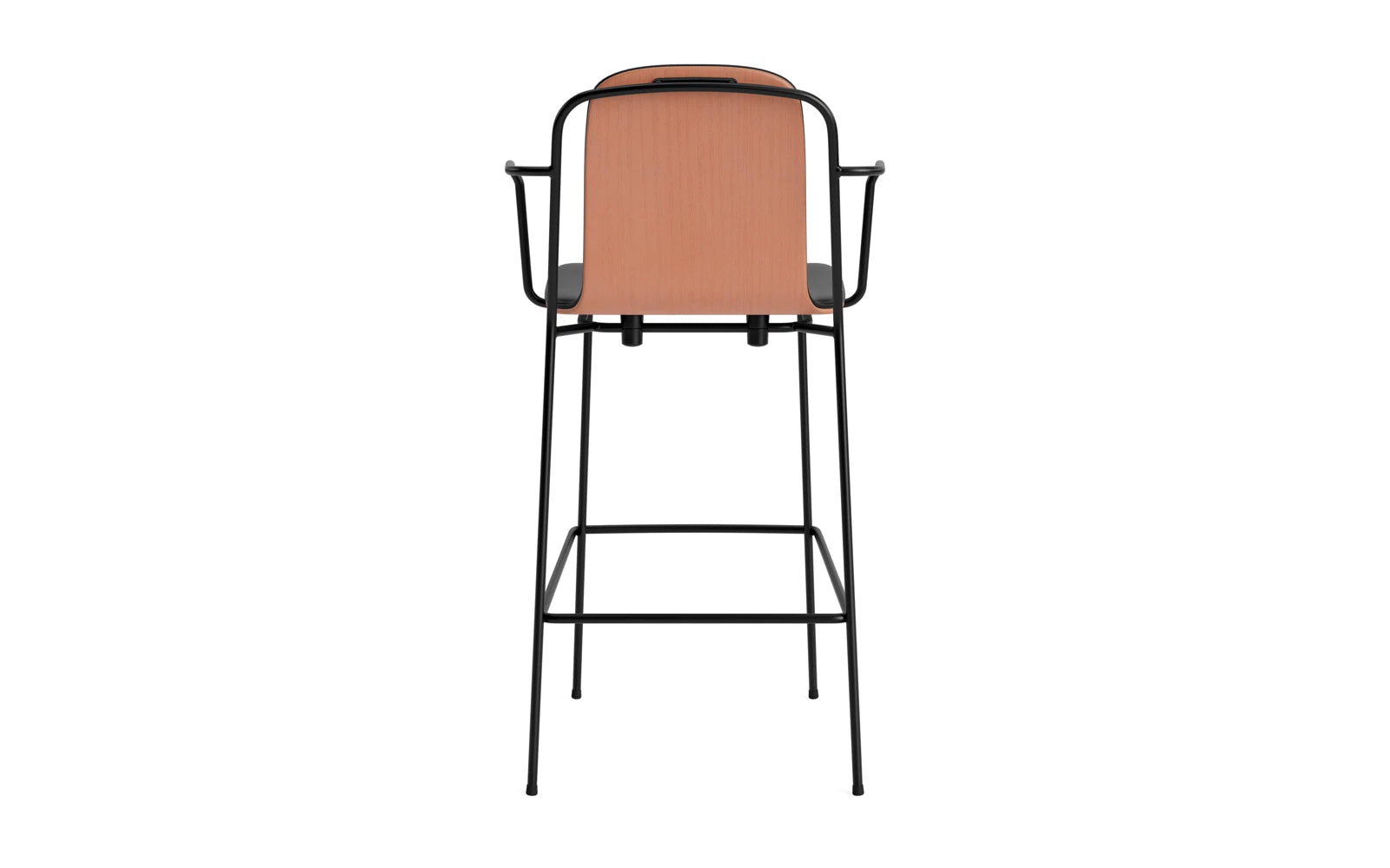 Entdecken Sie den eleganten Studio Barstuhl 75 cm von Normann Copenhagen. Mit seinem schlanken Stahlrahmen und dem braunen Ultra-Polster vereint er modernes Design und Funktionalität.