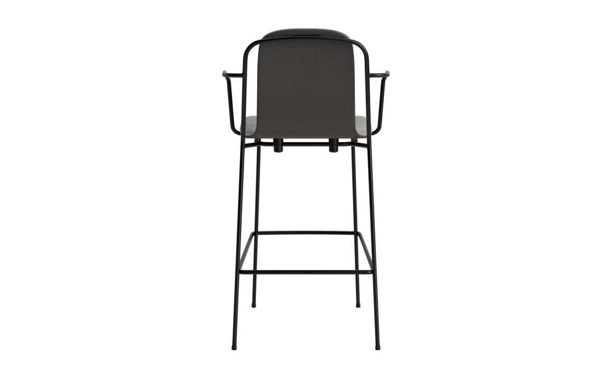 Studio Barstuhl 75 cm frontpolster schwarzes Stahl/ schwarz/ Remix in Remix 133 präsentiert im Onlineshop von KAQTU Design AG. Barstuhl ist von Normann Copenhagen