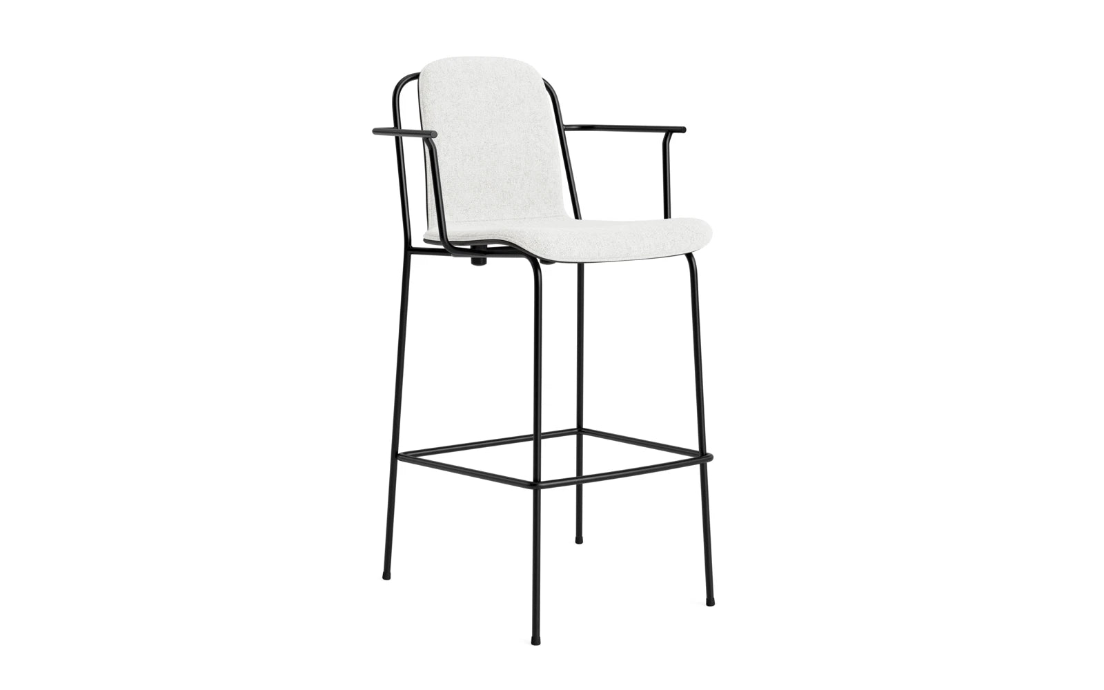 Erleben Sie den stilvollen Studio Barstuhl 75 cm von Normann Copenhagen. Mit seinem schlanken Stahlrahmen und dem bequemen Frontpolster ist er die perfekte Wahl für jeden Raum.