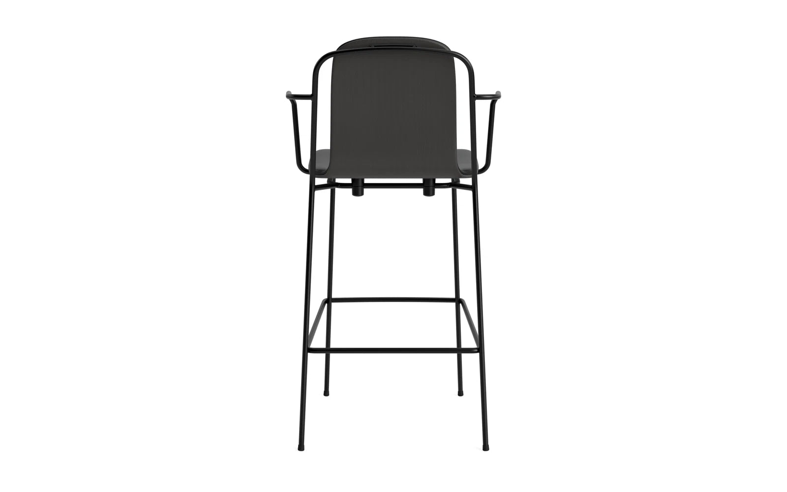 Entdecken Sie den eleganten Studio Barstuhl 75 cm von Normann Copenhagen. Mit schwarzem Stahlgestell und komfortablem Frontpolster vereint er modernes Design und Funktionalität.