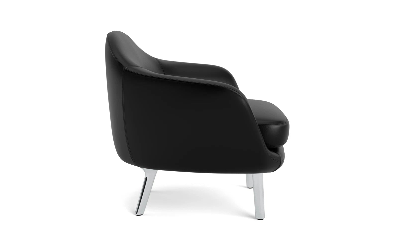 Erleben Sie den Sum Sessel von Normann Copenhagen – ein modernes Designstück aus Aluminium und Ultra Leder, das Komfort und Stil vereint.