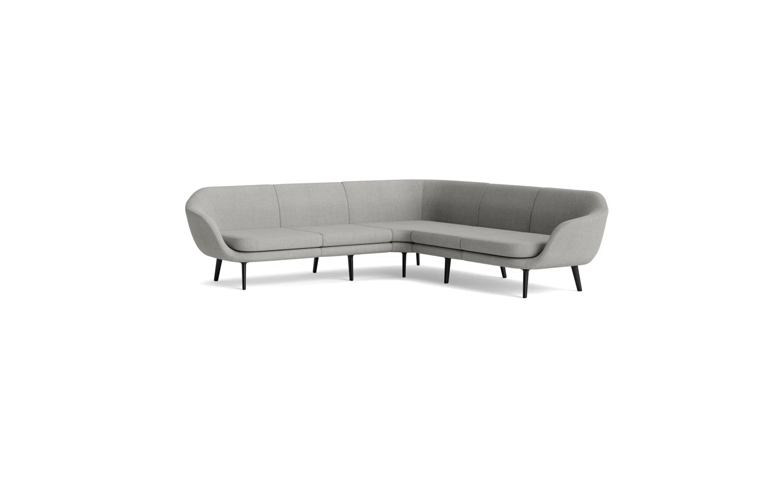 Sum modulares Sofa 4-Sitzer Ecke, schwarzes Aluminium Main Line Flax in Remix 133 präsentiert im Onlineshop von KAQTU Design AG. 4er Sofa ist von Normann Copenhagen