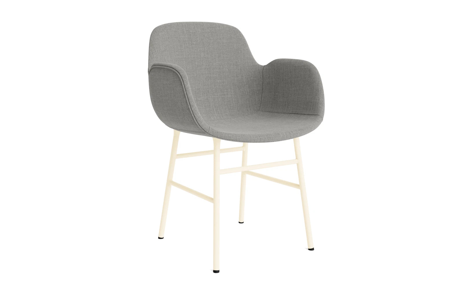 Form Lehnstuhl gepolstert Creme Stahl Remix in Remix 133 präsentiert im Onlineshop von KAQTU Design AG. Stuhl mit Armlehne ist von Normann Copenhagen