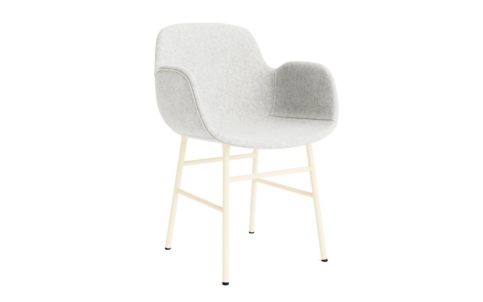 Form Lehnstuhl gepolstert Creme stahl Hallingdal in Hallingdal 110 präsentiert im Onlineshop von KAQTU Design AG. Stuhl mit Armlehne ist von Normann Copenhagen