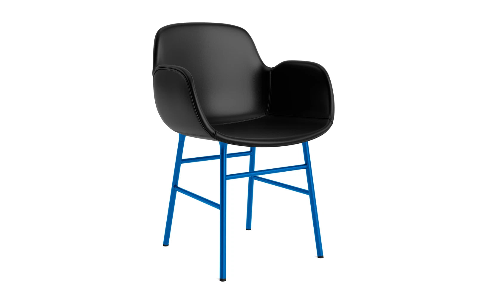 Form Lehnstuhl gepolstert Leuchtendes Blau Stahl Ultra Leder in Ultra 41599 präsentiert im Onlineshop von KAQTU Design AG. Stuhl mit Armlehne ist von Normann Copenhagen