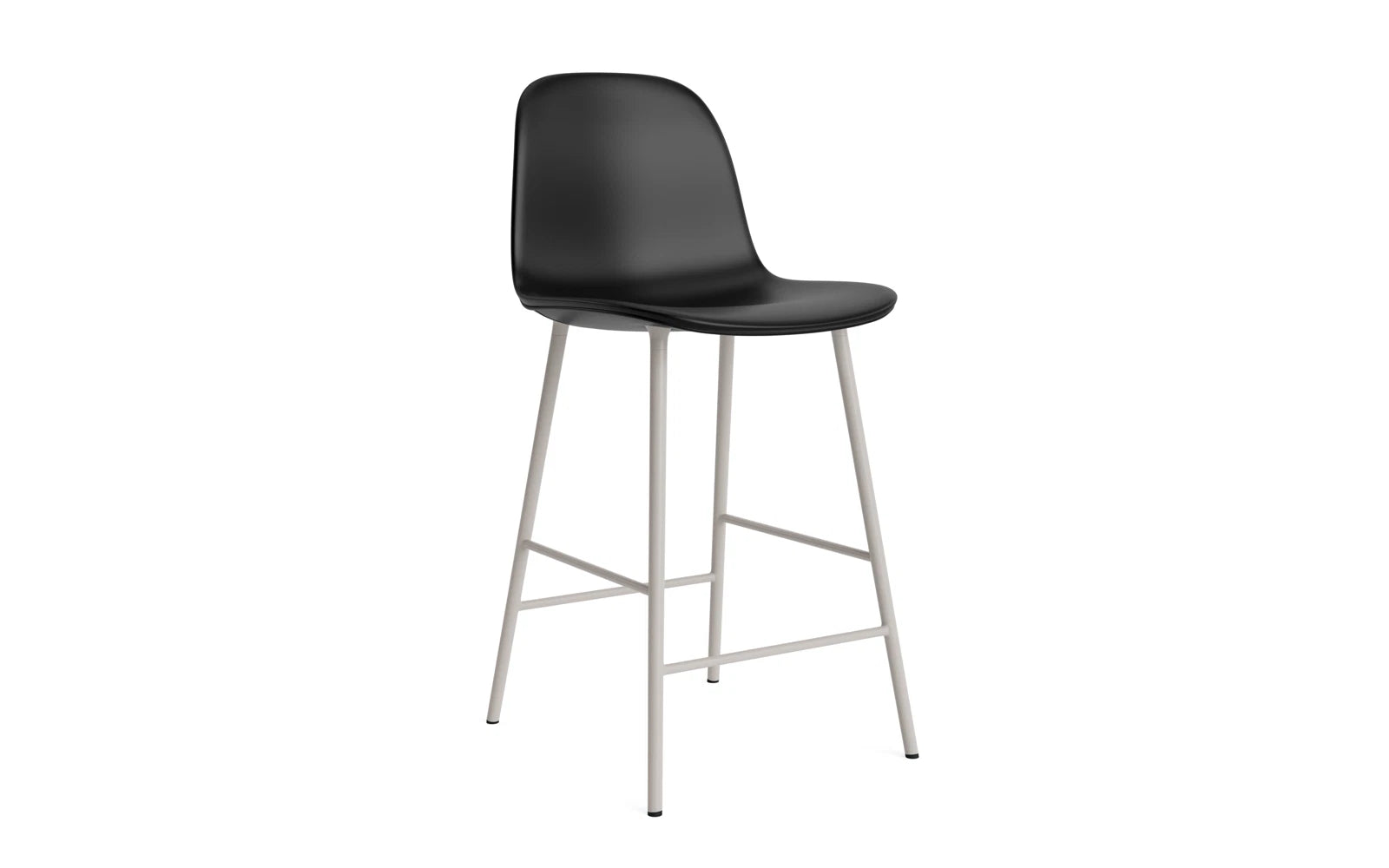 Form Barstuhl 75 cm gepolstert Warmes grau stahl/Ultra leder in Ultra 41599 präsentiert im Onlineshop von KAQTU Design AG. Barstuhl ist von Normann Copenhagen