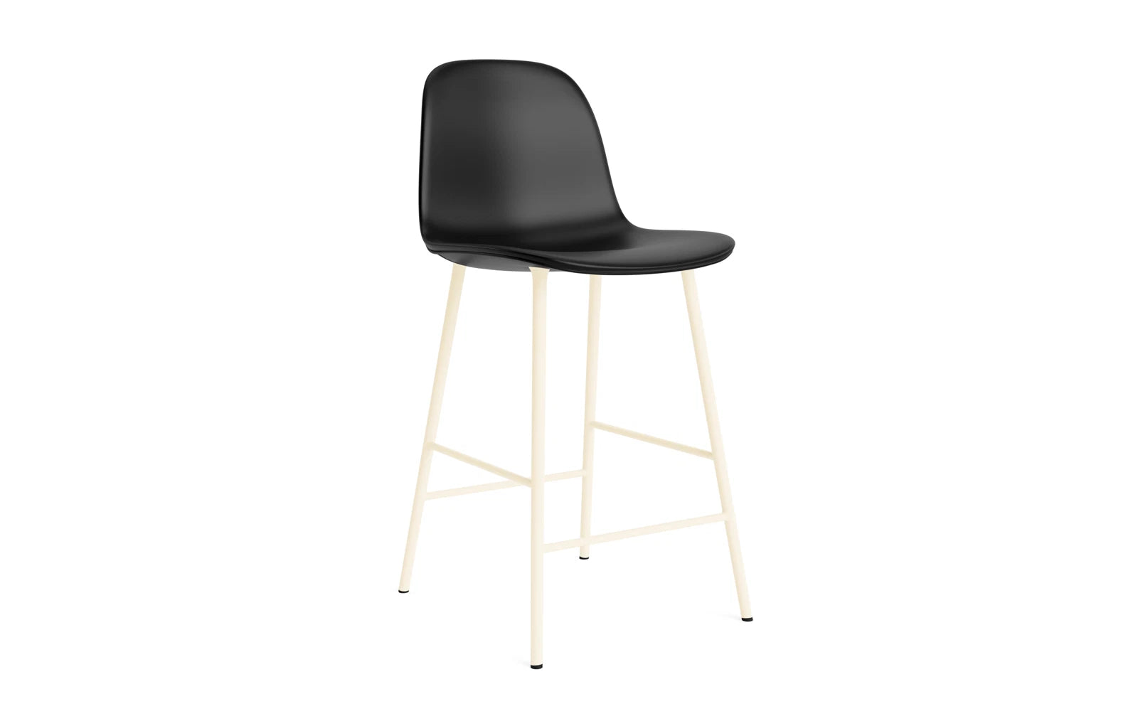 Form Barstuhl 65 cm gepolstert Creme stahl/Ultra leder in Ultra 41599 präsentiert im Onlineshop von KAQTU Design AG. Barstuhl ist von Normann Copenhagen