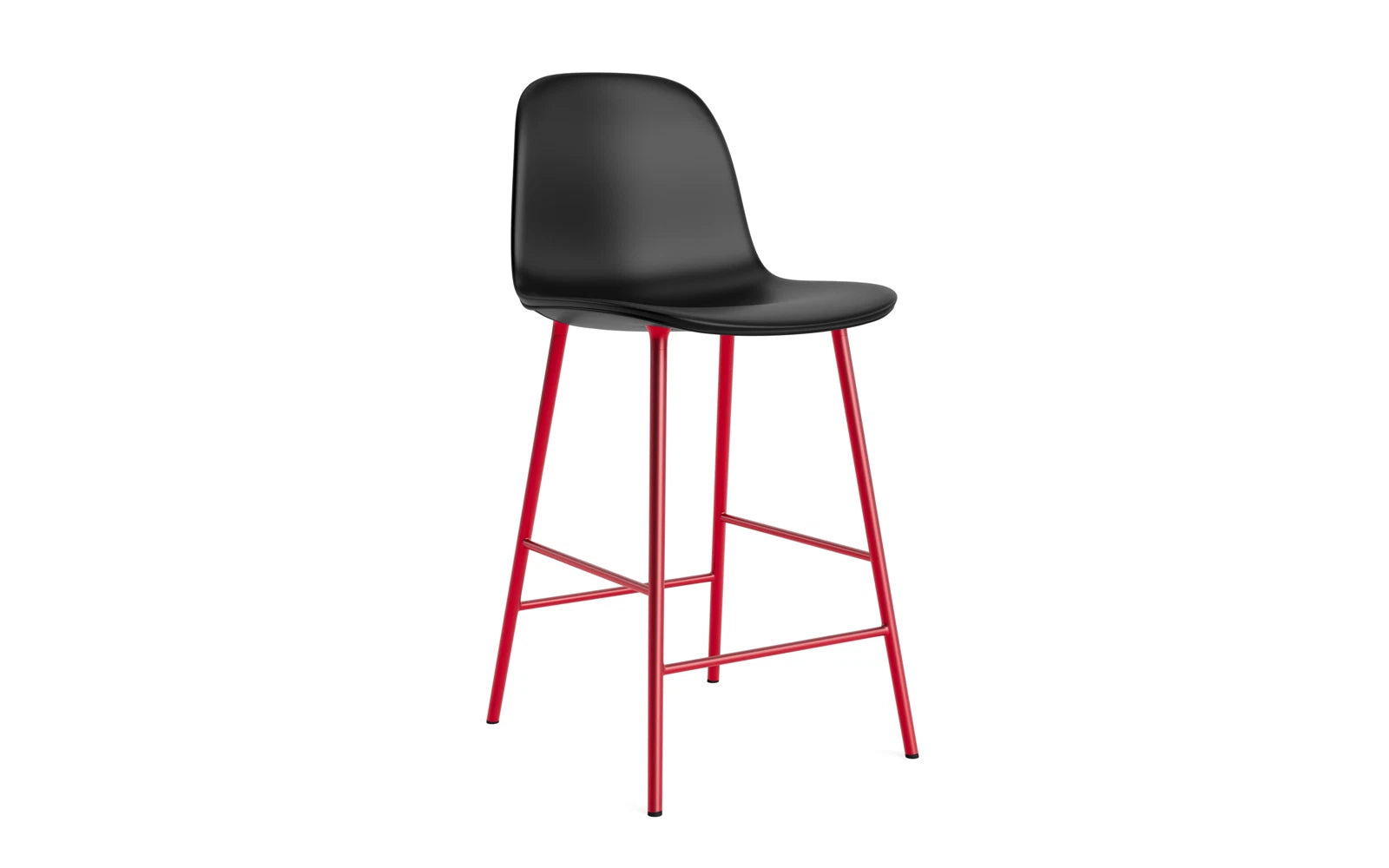Form Barstuhl 65 cm gepolstert Leuchtendes Rot stahl/Ultra leder in Ultra 41599 präsentiert im Onlineshop von KAQTU Design AG. Barstuhl ist von Normann Copenhagen