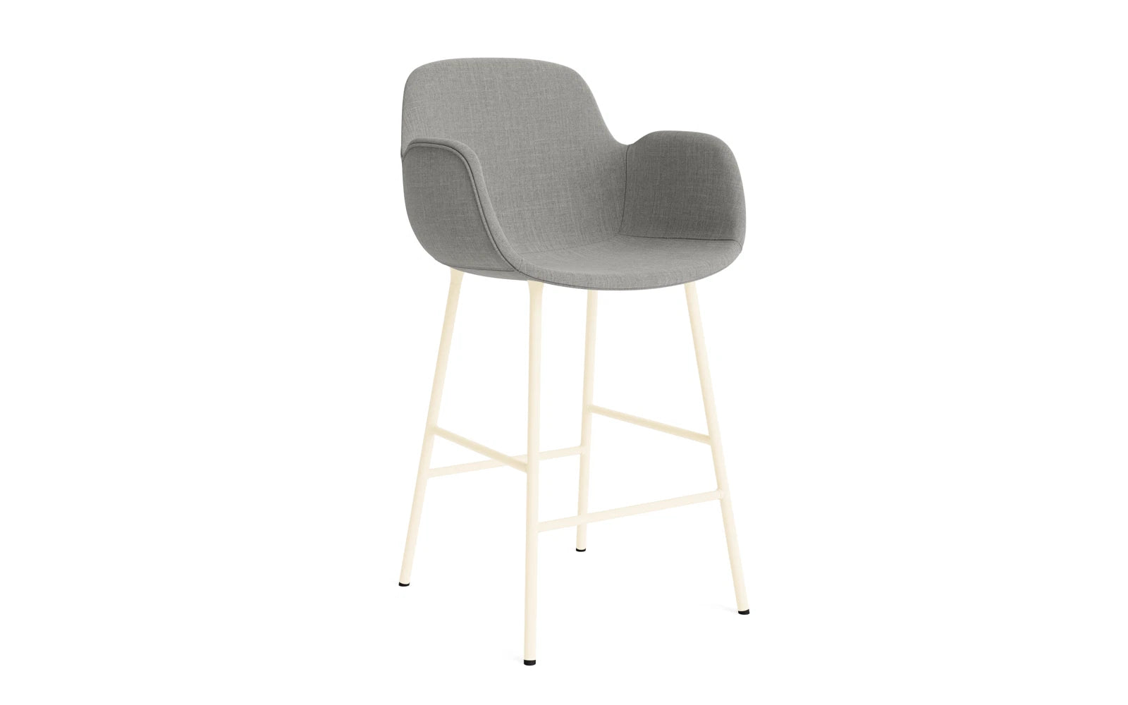 Form Barstuhl mit Armlehne 65 cm gepolstert Creme Stahl/Remix in Remix 133 präsentiert im Onlineshop von KAQTU Design AG. Barstuhl ist von Normann Copenhagen