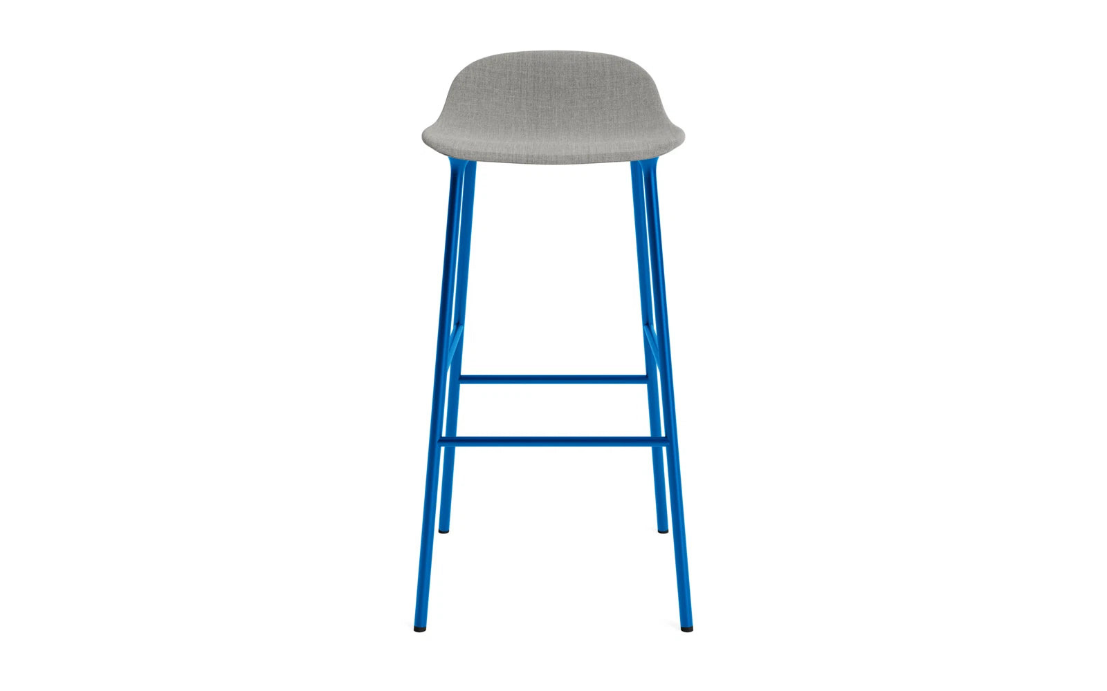 Erleben Sie den Form Barstuhl 75 cm in strahlendem Blau von Normann Copenhagen. Gepolstert und aus hochwertigem Stahl, bietet er perfekten Komfort und modernes Design.