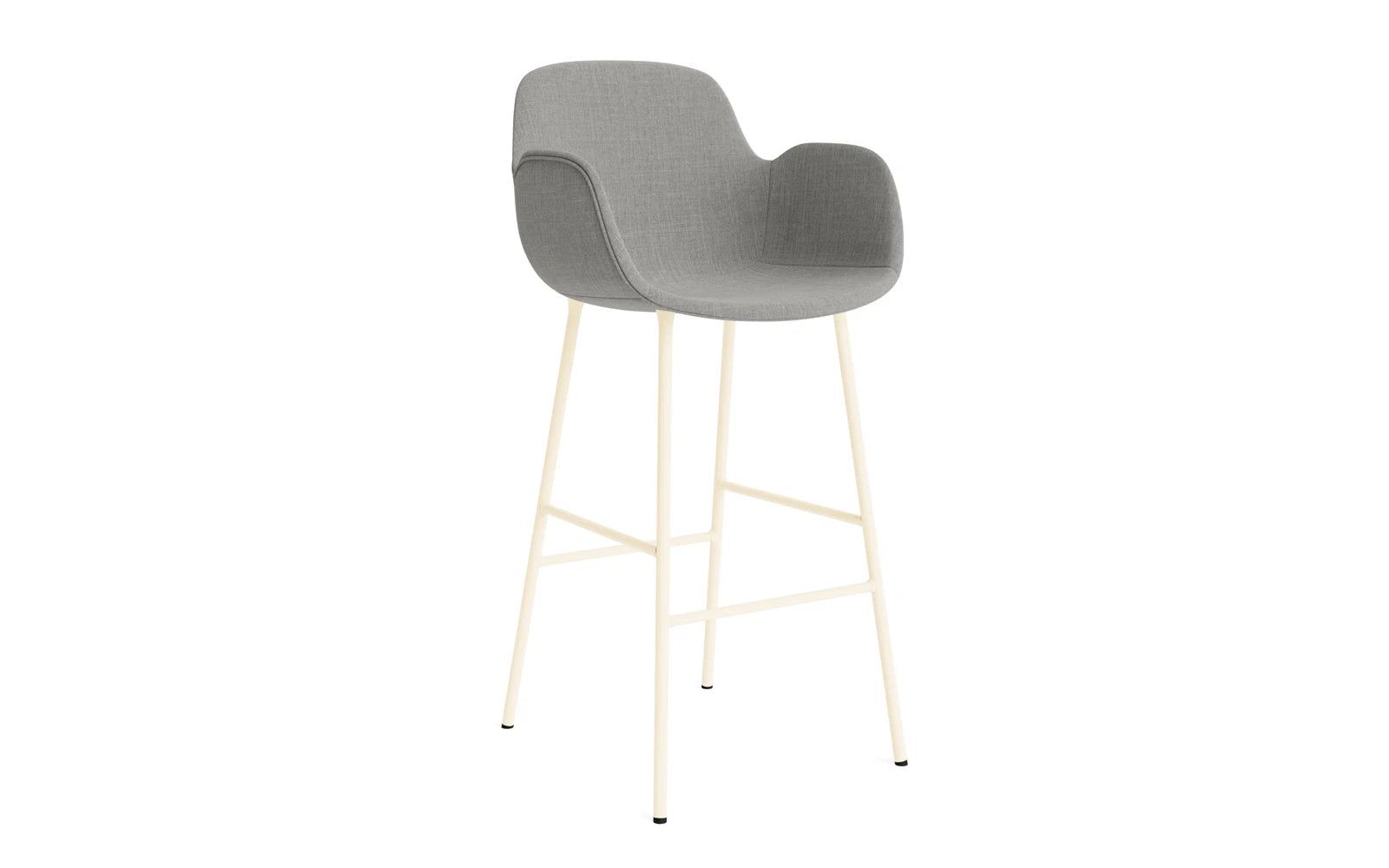 Form Barstuhl mit Armlehne 75 cm gepolstert Creme Stahl/Remix in Remix 133 präsentiert im Onlineshop von KAQTU Design AG. Barstuhl ist von Normann Copenhagen