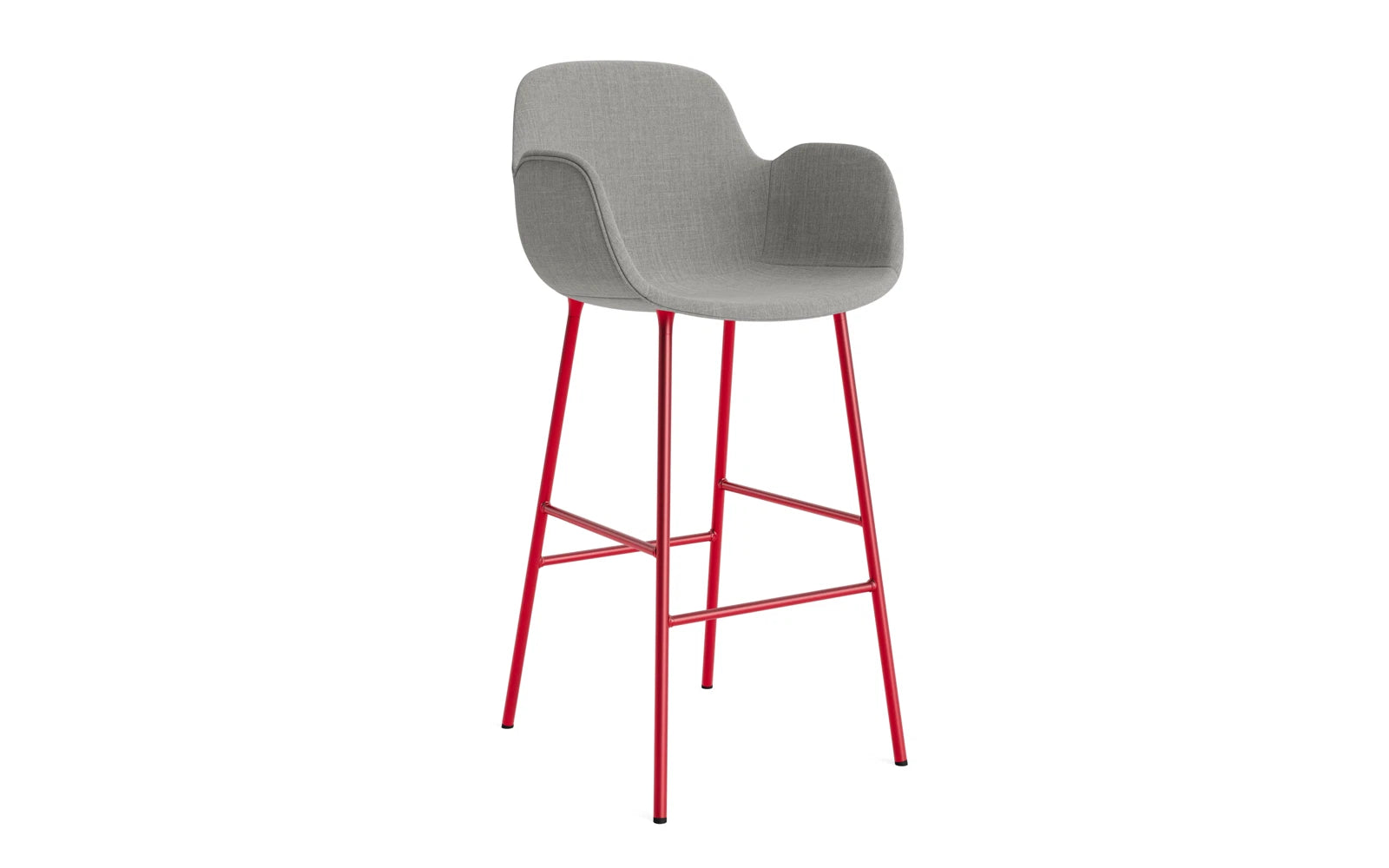 Form Barstuhl mit Armlehne 75 cm gepolstert Leuchtendes Rot Stahl/Remix in Remix 133 präsentiert im Onlineshop von KAQTU Design AG. Barstuhl ist von Normann Copenhagen