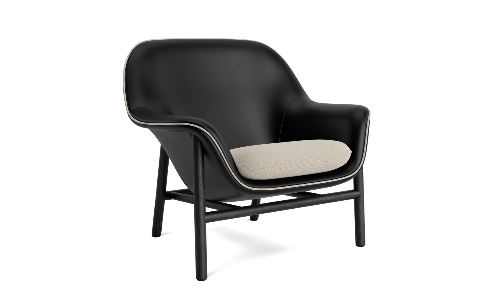 Drape Lounge-Sessel niedrig Schwarz Eiche Ultra in Ultra 41599 präsentiert im Onlineshop von KAQTU Design AG. Sessel ist von Normann Copenhagen