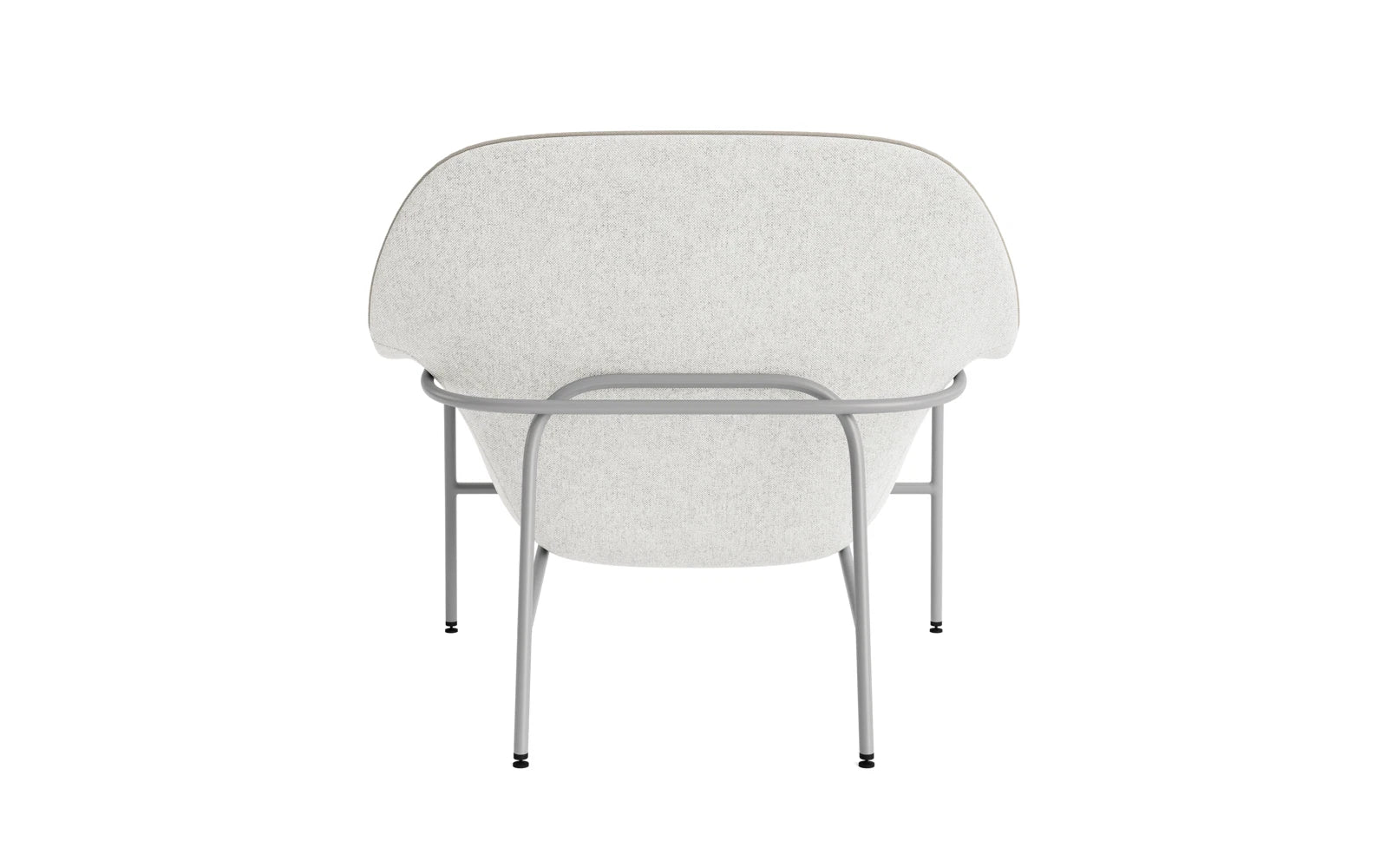 Stilvoller Drape Lounge-Sessel in Grau mit drapierter Polsterung und stabilen Stahlbeinen. Perfekt für modernes Wohnen und persönlichen Komfort.