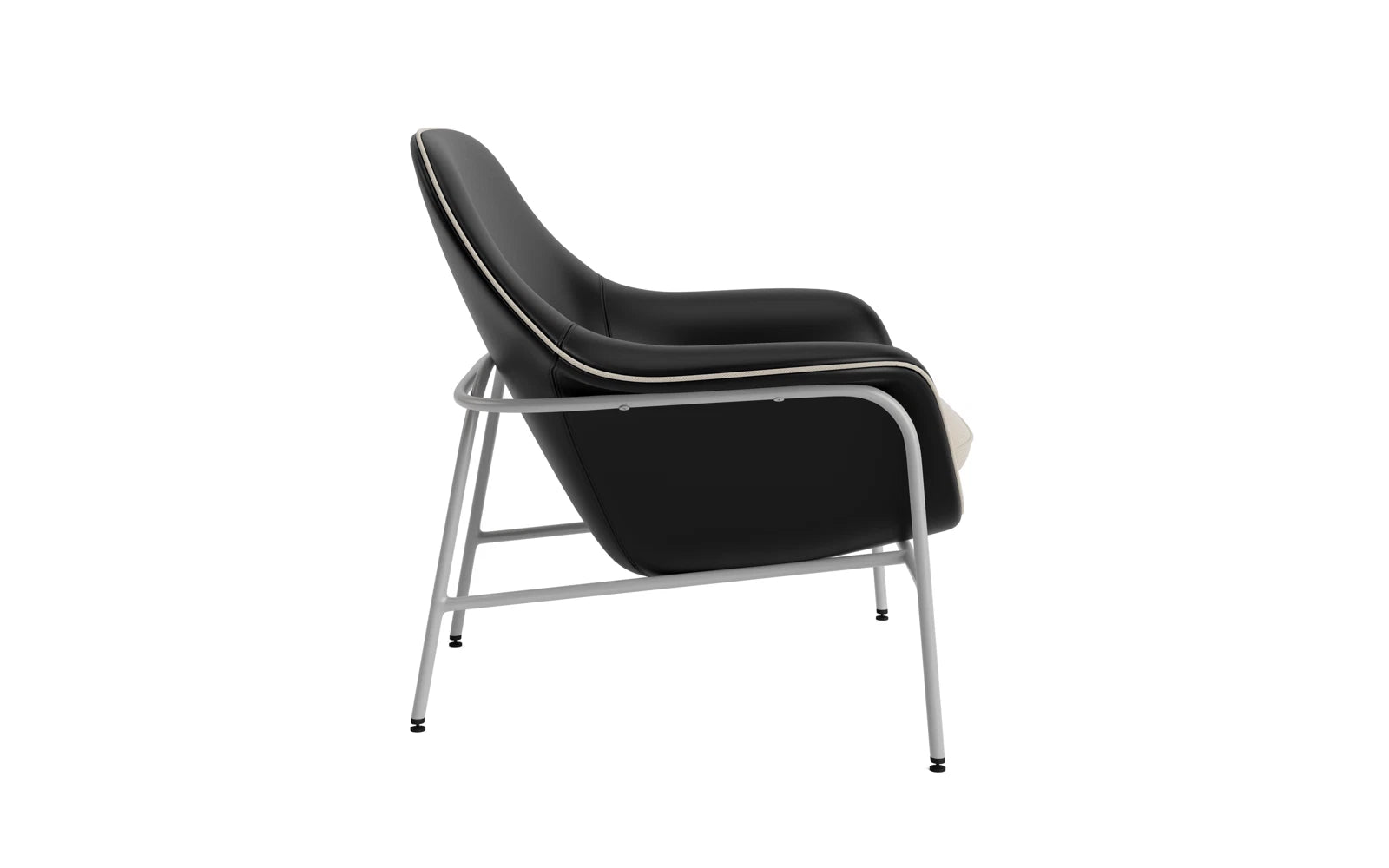 Eleganter Drape Lounge-Sessel in Grau von Normann Copenhagen. Ideal für stilvolle Interiors, bietet er höchsten Komfort und zeitgemäßes Design.